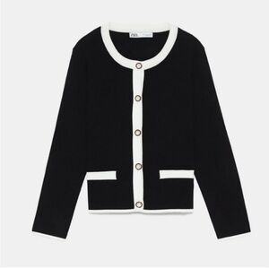NWOT Zara Pearl Button Cardigan